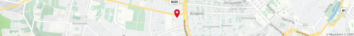Kartendarstellung des Standorts für Die Apotheke in der Lugner City in 1150 Wien
